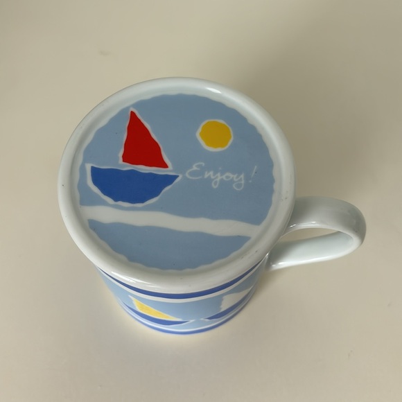 Hallmark Spring Fever Sailboat Mug with Lid Vintage Coastal Nautical Summer - Picture 4 of 12